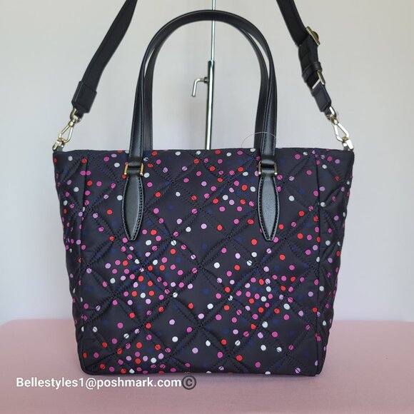 KATE SPADE Jae Medium Nylon Quilted Satchel- Festive Confetti Multicolor🎈$149.⭐ - Picture 7 of 16